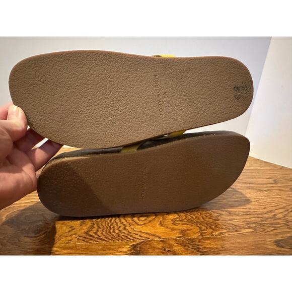 Tory Burch Miller Cloud Yellow Leather Logo Thong Sandals - Size 9.5 Designer - Picture 7 of 11